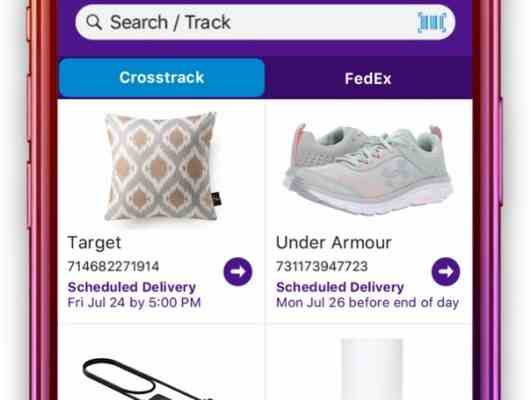 Der Test der FedEx App scheint die Moeglichkeit zu zeigen Lieferungen