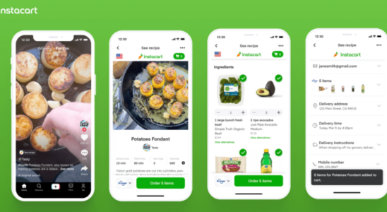 Mit der neuen Funktion „Einkaufbare Rezepte von Instacart koennen Ersteller