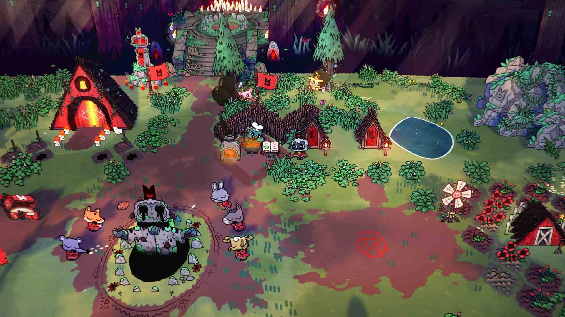 Cult of the Lamb Vorschau PAX East 2022 Devolver Digital Massive Monster Roguelite-Action-RPG-Management-Simulation