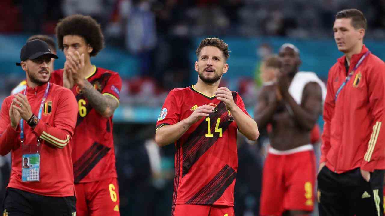 Enttäuschung bei den Belgiern nach dem EM-Aus im Viertelfinale gegen Italien.