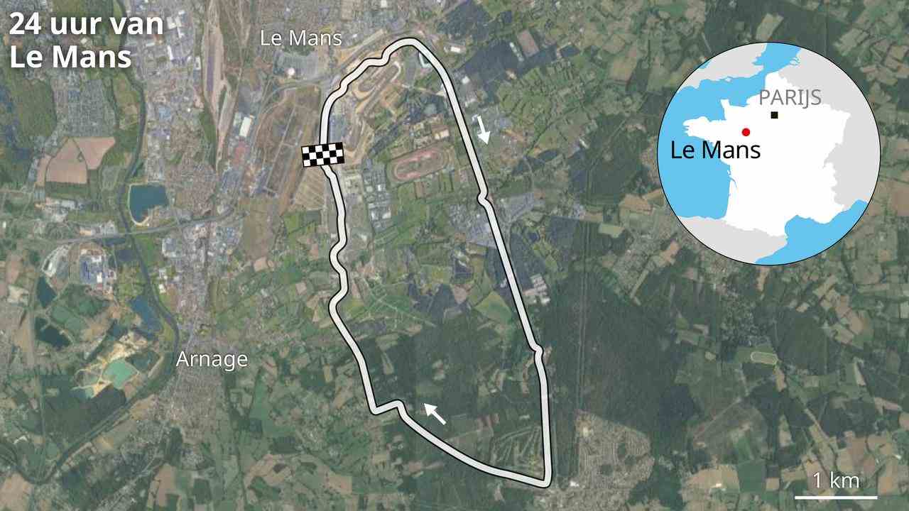 Die Rennstrecke in Le Mans