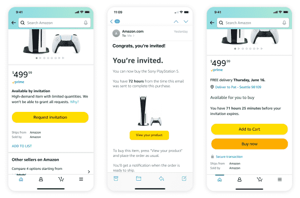 Amazon startet eine einladungsbasierte Bestelloption beginnend mit der PS5 und