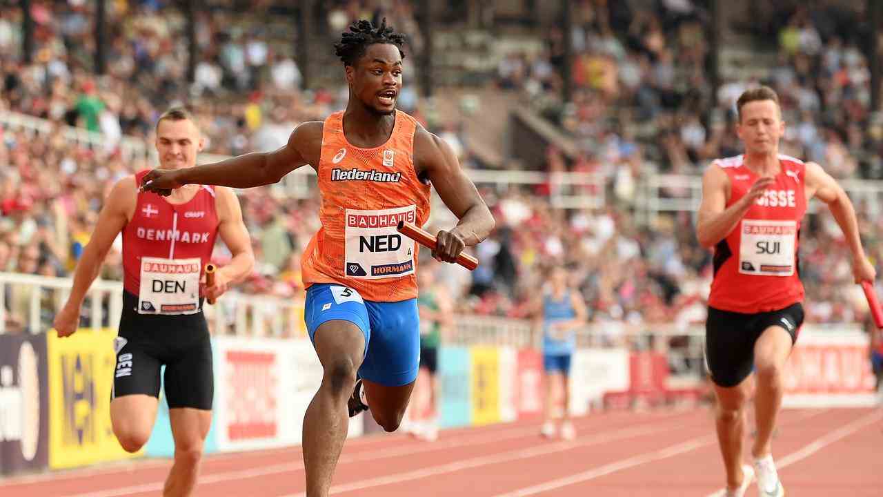 Über 4x100 Meter sprinteten die holländischen Staffelmänner zum Sieg.