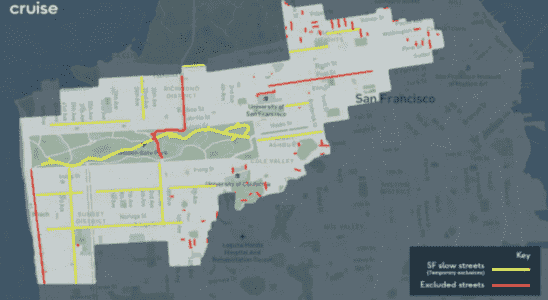 Cruise kann endlich Gebuehren fuer fahrerlose Robotaxifahrten in San Francisco