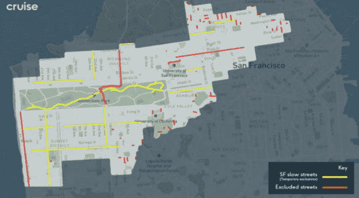 Cruise kann endlich Gebuehren fuer fahrerlose Robotaxifahrten in San Francisco