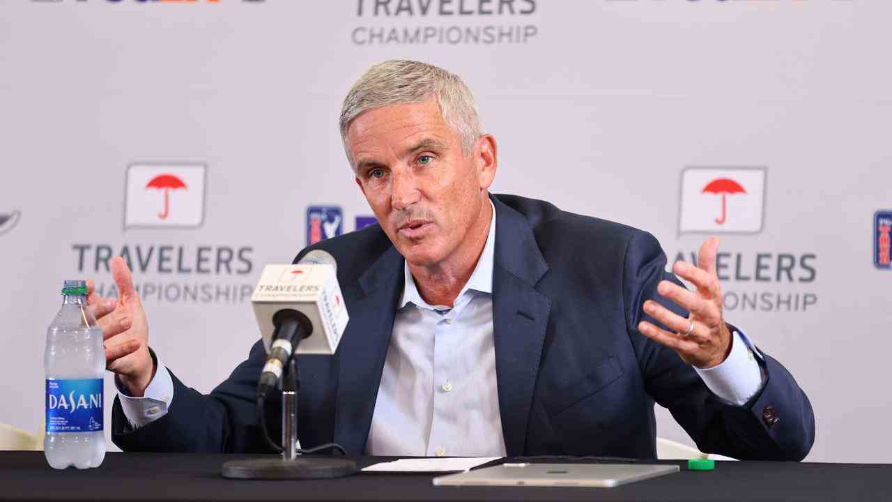 PGA Tour-Chef Jay Monahan bei seiner Pressekonferenz.