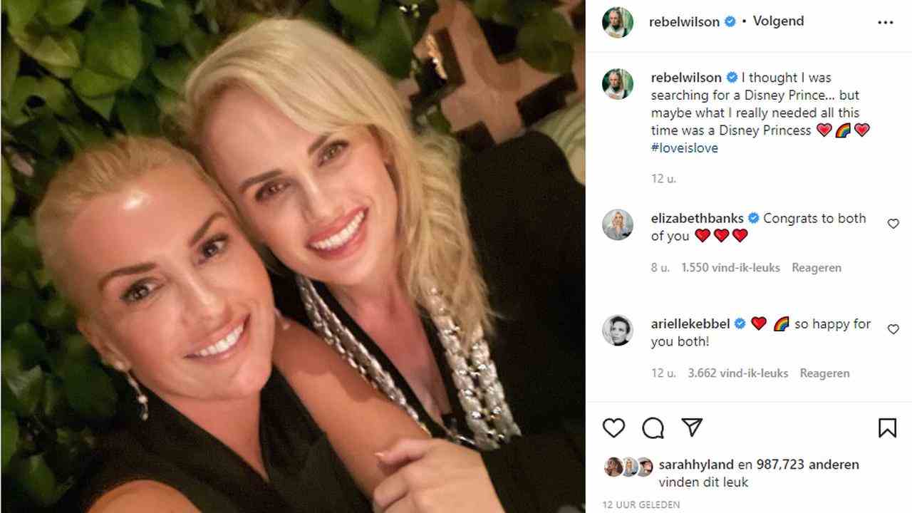 Rebel Wilson gab ihre Beziehung zu Ramona Agruma via Instagram bekannt.  (Foto: Instagram-Rebell Wilson)