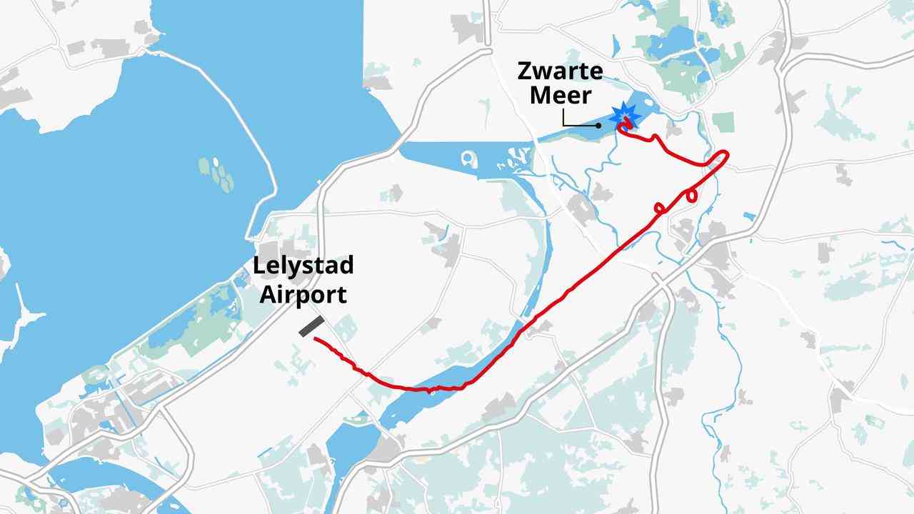 Die Route, die das Flugzeug genommen hätte.