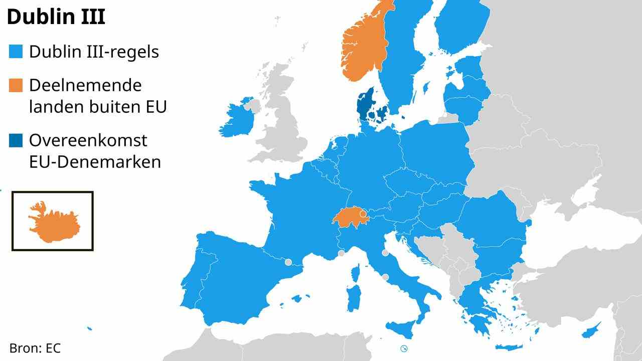 Die Länder, die die Vereinbarungen des Dubliner Übereinkommens einhalten müssen.