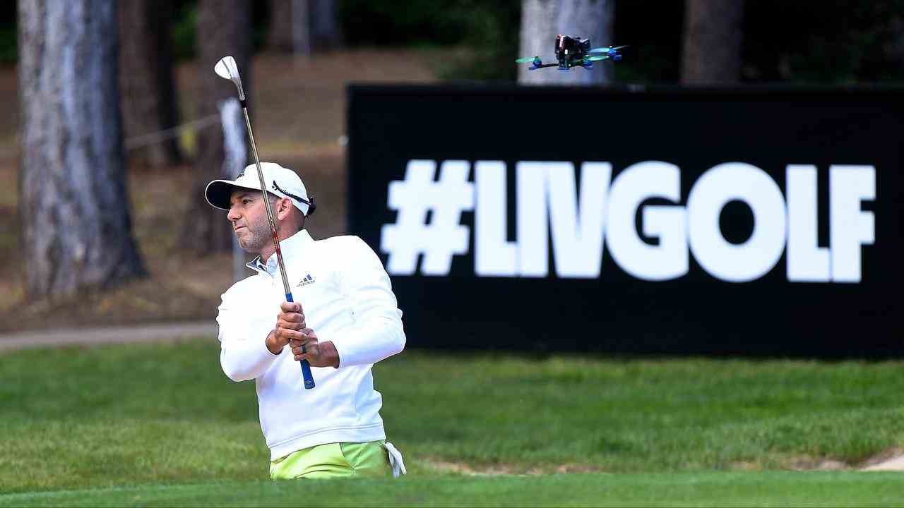 Der Spanier Sergio Garcia trainiert auf der Strecke des Centurion Club.