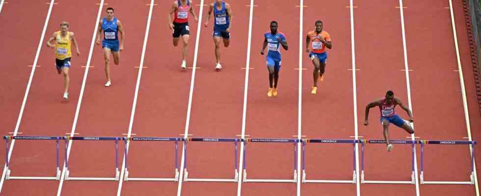 Angela und Smidt bis ins Halbfinale ueber 400 Meter Huerden