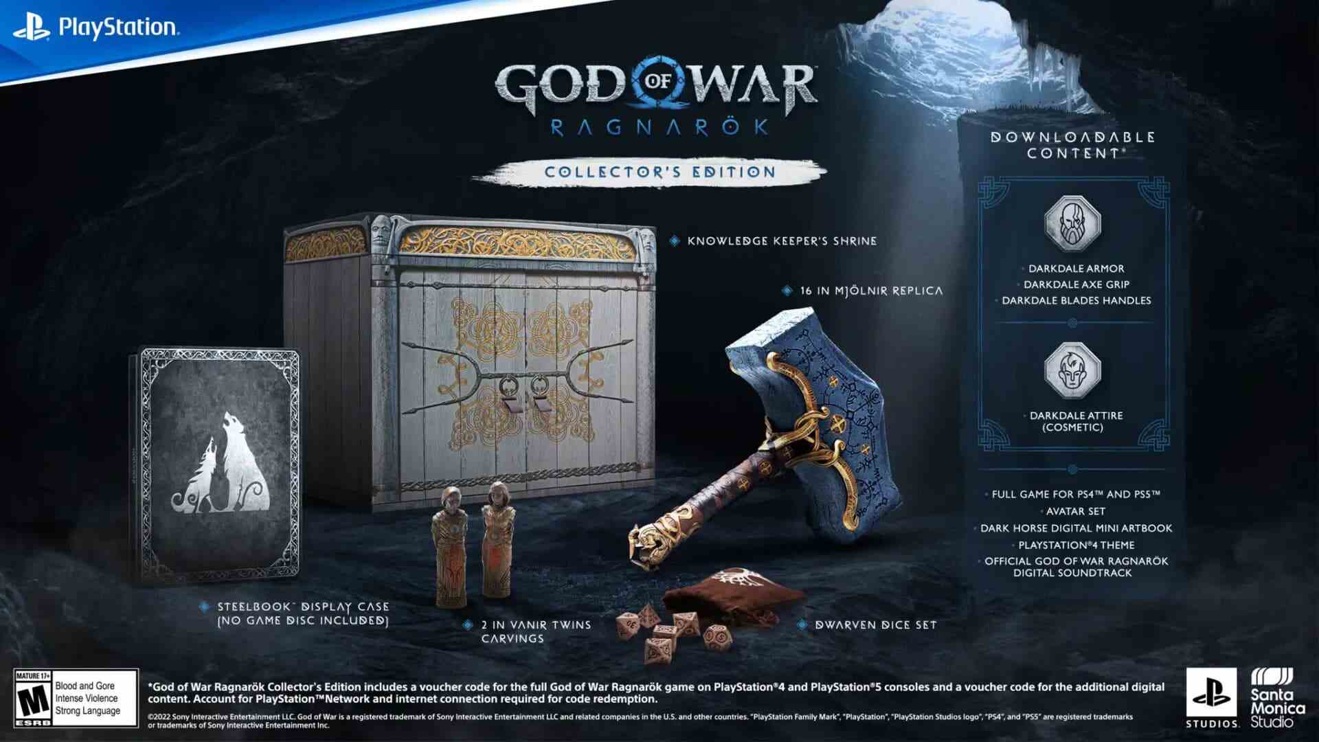 Erscheinungsdatum von God of War Ragnarok November 2022 Collectors Edition Jotnar Edition No Disc Digital Deluxe Vorbestellung beginnt mit der Collector's Edition