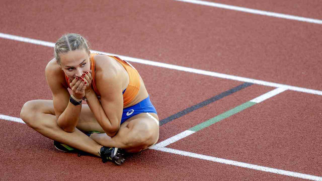 Unglauben bei Lieke Klaver nach dem Zieleinlauf der 400 Meter.