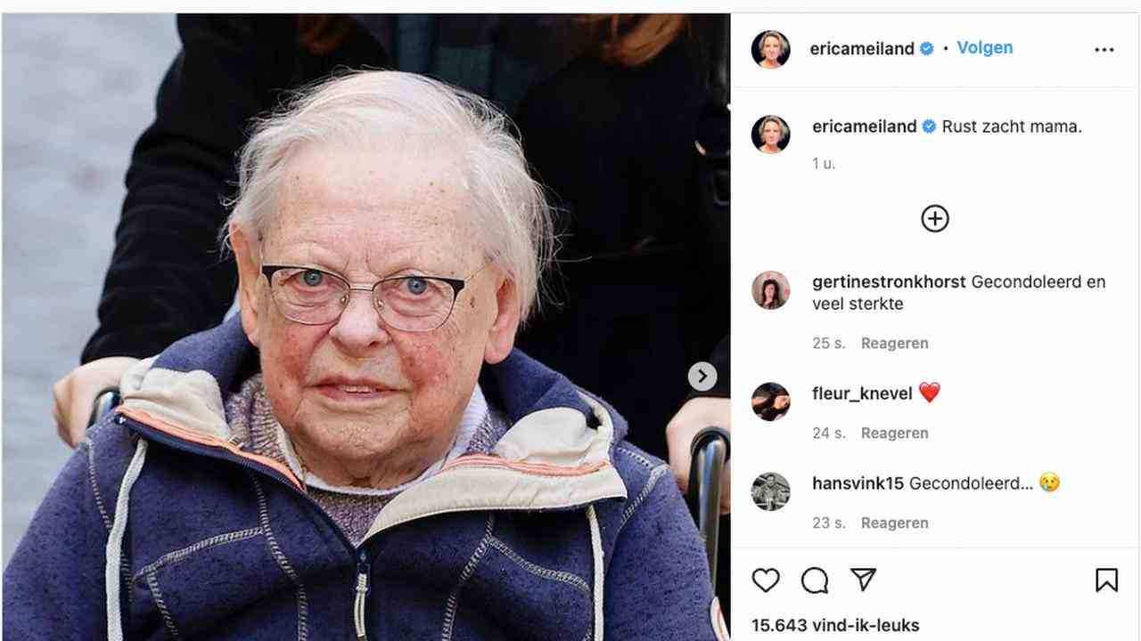 Jenny Renkema-Hof ist im Alter von 93 Jahren verstorben.  (Foto: Instagram/Erica Renkema)