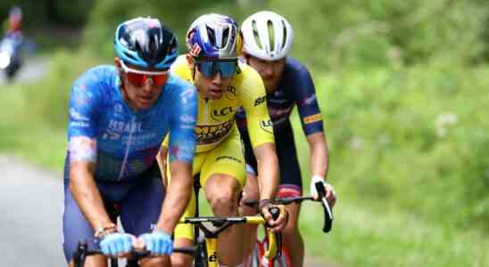 Van Aert sieht lange Flugstraende und hat gelb an beeindruckendes