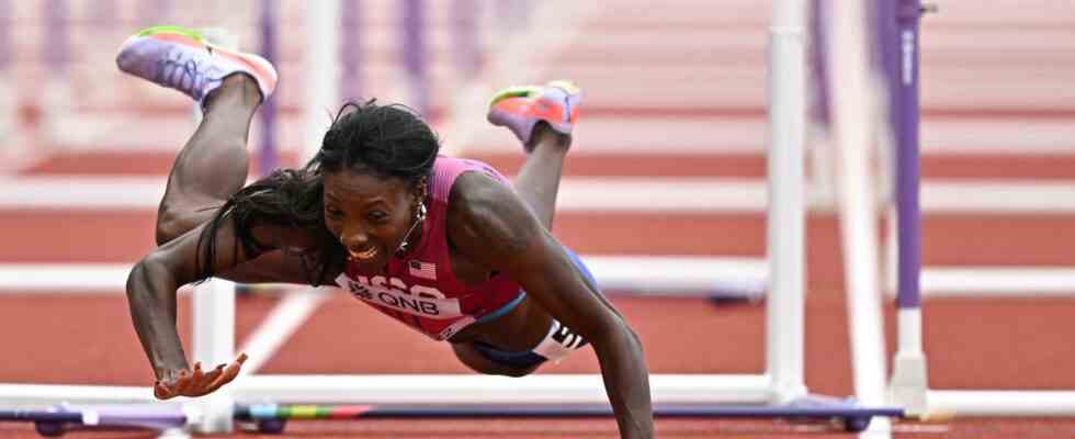 Visser im Halbfinale ueber 100 Meter Huerden bei der Weltmeisterschaft