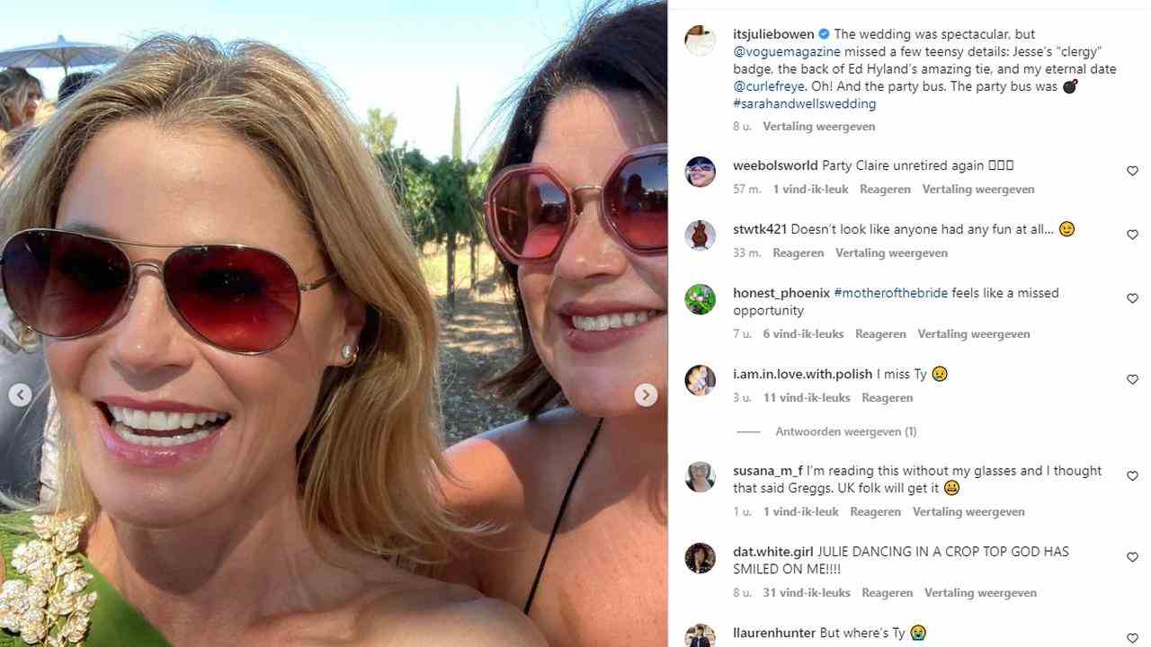 Natürlich durfte Julie Bowen bei der Hochzeit ihrer Tochter in der Serie nicht fehlen.  Die Schauspielerin spielte Haleys Mutter Claire.  Auf Instagram schreibt die Schauspielerin, dass sie besonders viel Spaß im Partybus hatte.  (Foto: Instagram Julie Bowen)