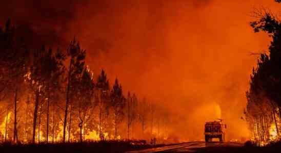 Deutsche Feuerwehrleute helfen franzoesischen Kollegen bei der Bekaempfung von Waldbraenden