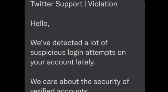 Diese Nachricht vom „Twitter Support ist mit ziemlicher Sicherheit gefaelscht