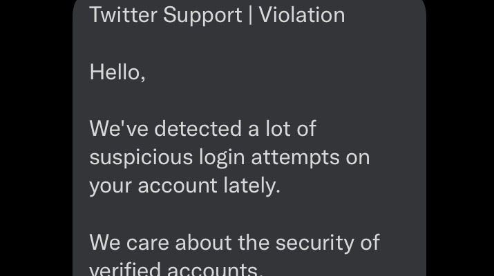 Diese Nachricht vom „Twitter Support ist mit ziemlicher Sicherheit gefaelscht