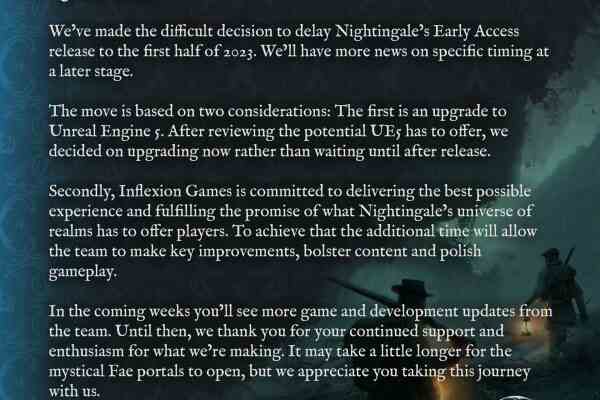 Start von Nightingale Early Access auf 2023 verschoben