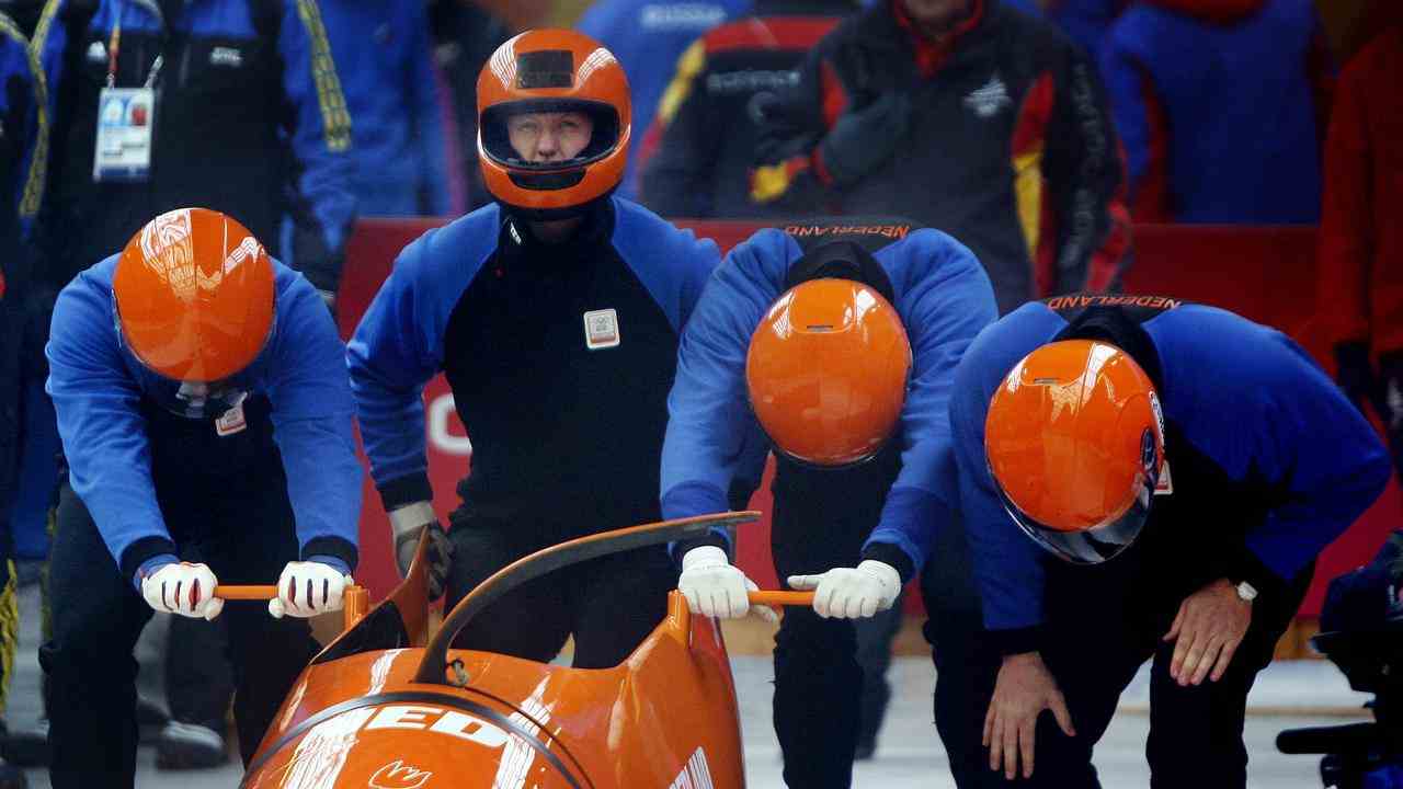 Vincent Kortbeek als Bobfahrer bei den Olympischen Spielen 2006 in Turin.