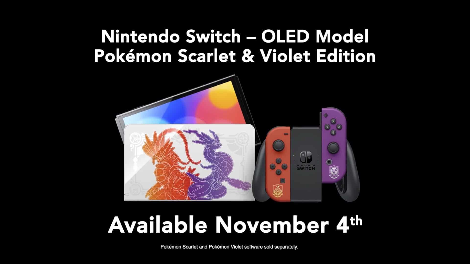 Erscheinungsdatum der Nintendo Switch OLED Pokémon Scarlet and Violet Edition Preis 4. November 359,99 $