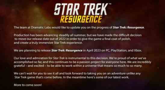 Star Trek Resurgence auf April 2023 verschoben