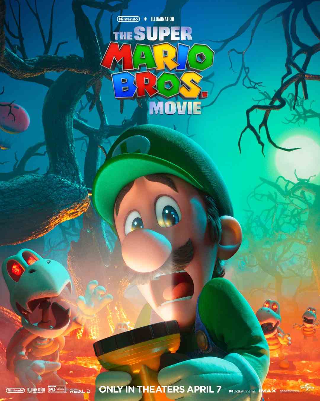 The Super Mario Bros Movie Posters einzelne Charaktere Mario Luigi Peach Toad Donkey Kong Bowser