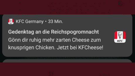 KFC entschuldigt sich fuer die Promo zum Gedenken an die