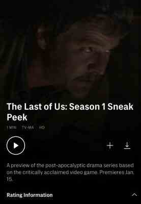 Laut HBO Liste wird die TV Serie „The Last Of Us im