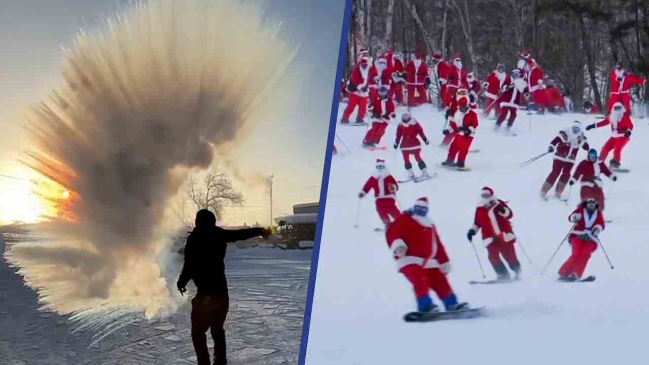 Beeld uit video: Extreme kou in VS: spelen met kokend water en otters in de sneeuw