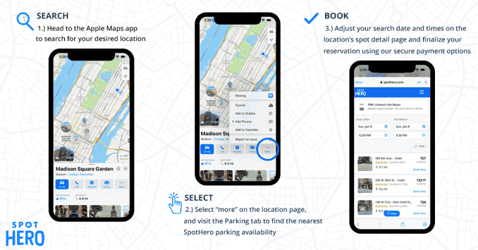 Apple Maps kooperiert mit der Park App SpotHero um Benutzern Zugriff