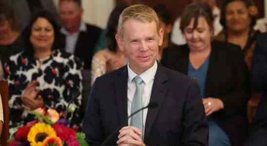 Chris Hipkins als neuseelaendischer Premierminister vereidigt verspricht sich auf die