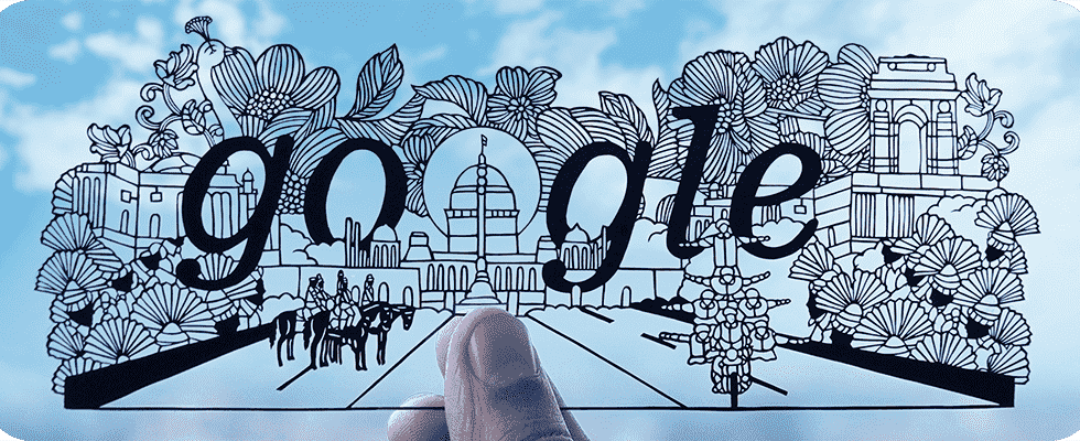 Google Doodle Google feiert Indiens Tag der Republik mit handgeschnittenem