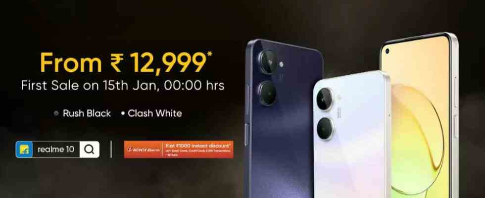 Realme 10 4G wird am 15 Januar in Indien zum