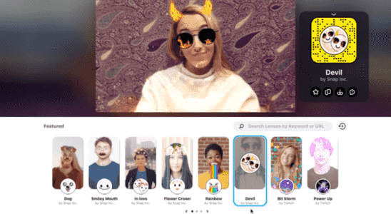 Snap faehrt seine Desktop Kamera App herunter mit der Benutzer Filter waehrend