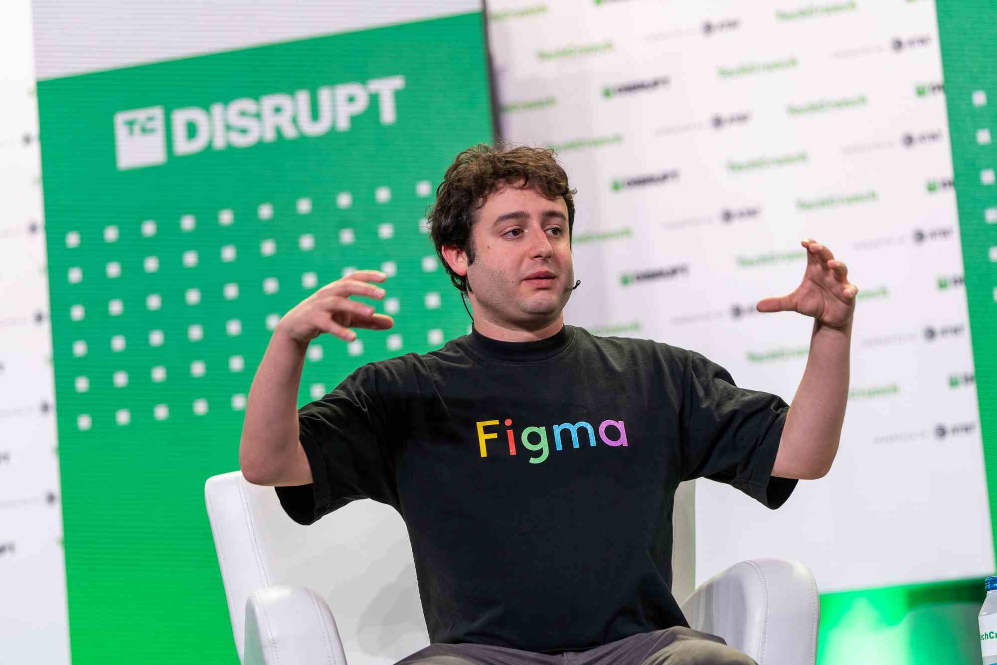 Dylan Field, CEO von Figma, auf der TechCrunch Disrupt-Bühne in San Francisco am 20. Oktober 2022. Bildnachweis: Haje Kamps / TechCrunch