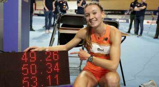 Femke Bol freut sich nach historischem Rennen besonders darueber dass