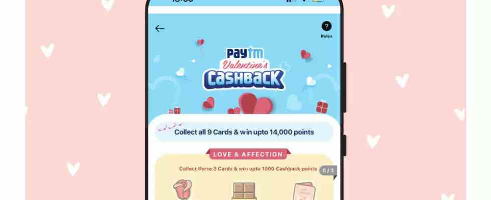 Paytm Paytm kuendigt das Cashback Angebot von Valentine an