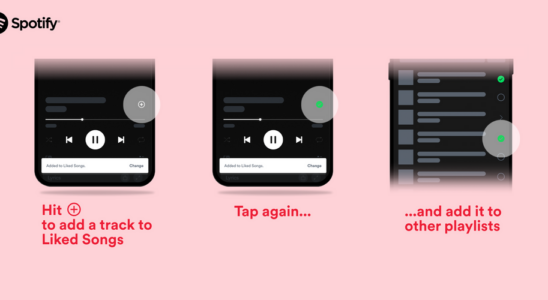 Spotify toetet seinen Herzknopf um durch ein „Plus Zeichen ersetzt zu