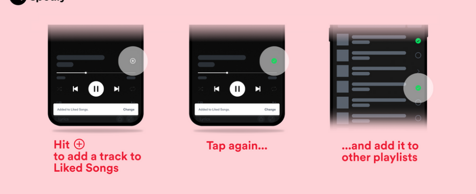 Spotify toetet seinen Herzknopf um durch ein „Plus Zeichen ersetzt zu