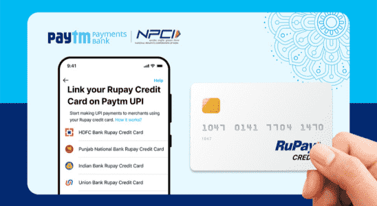 Upi Paytm Payments Bank fuehrt RuPay Kreditkarte auf UPI ein