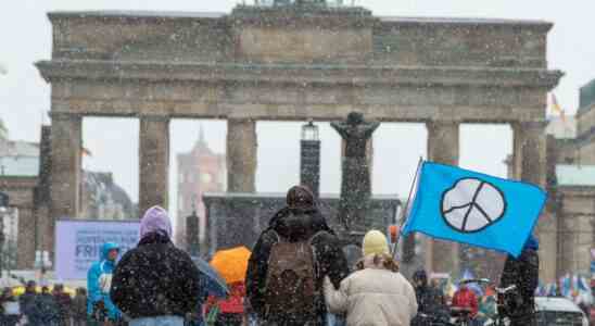 Viele Ukraine Demonstrationen weltweit ein Jahr nach Kriegsbeginn Im Ausland