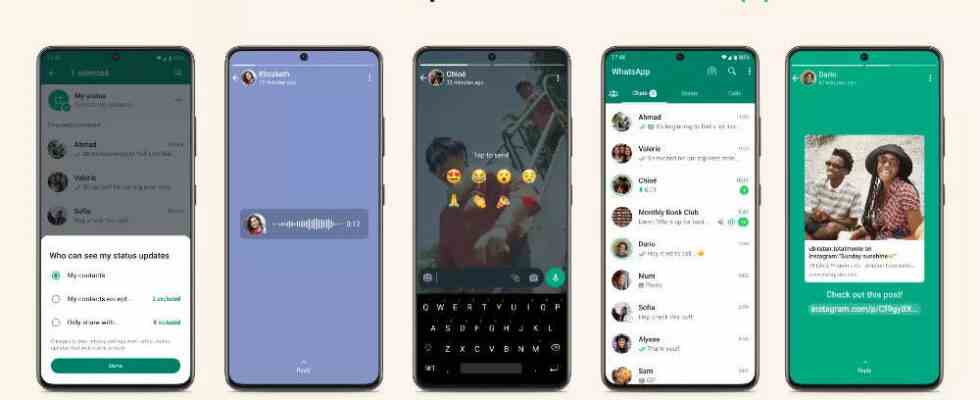 WhatsApp kuendigt neue Statusfunktionen an Was sind sie wie funktionieren