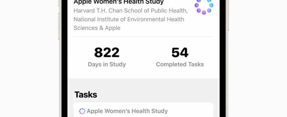 Apple Apple veroeffentlicht neue Ergebnisse der Womens Health Studie Alle Details