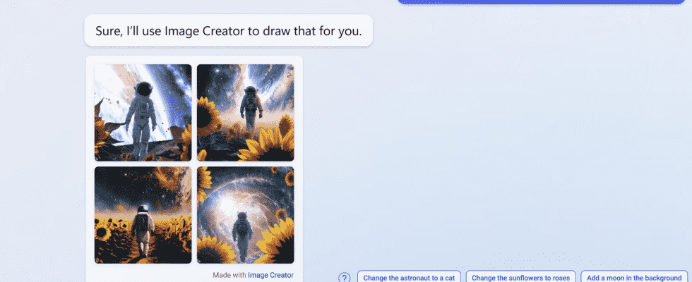 Der Bing Chatbot von Microsoft ermoeglicht es Benutzern jetzt Bilder mit