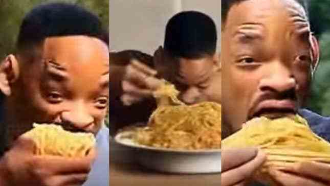 Hier isst AI Will Smith Spaghetti