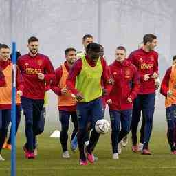 Im Bild Ajax absolviert letztes Training fuer den entscheidenden