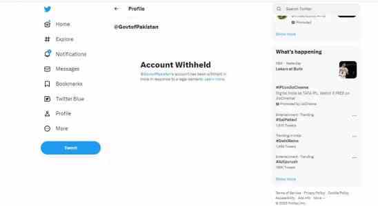 Konto der „Regierung von Pakistan in Indien auf Twitter gesperrt